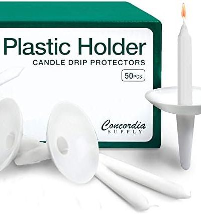 Candlelight Service, Church Vigil Plastic Reusable Candle Holders (Pack of 50) - Convenient for Candlelight Service, Church Vigil, Memorial Candles, Congregational Candles, Christmas Eve Candles