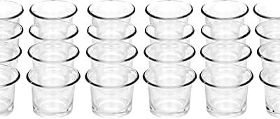 Hosley Set of 24 Clear Glass Oyster Tealight Holders 2.5 Inch Diameter Ideal Gift for Parties Weddings Events Aromatherapy Spa Reiki Bridal Votive and Tealight Gardens O4